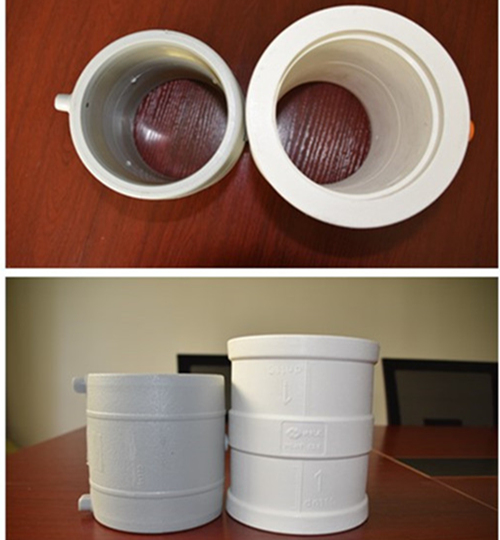 dn110口徑普通PE-RT電熔管件與興紀龍屈（qū）彈電熔管件對比圖